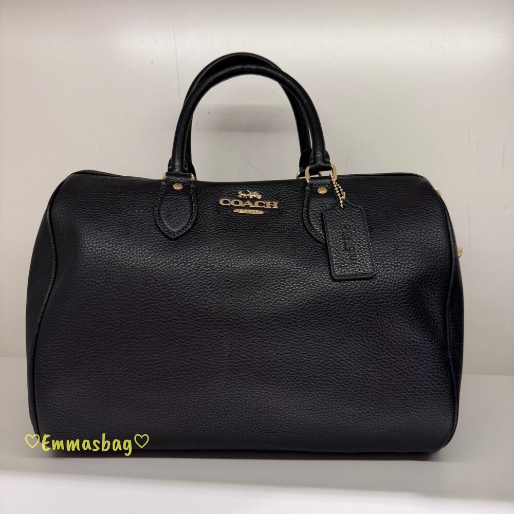 Coach Black Pebbled Leather Satchel with Gold Hardware